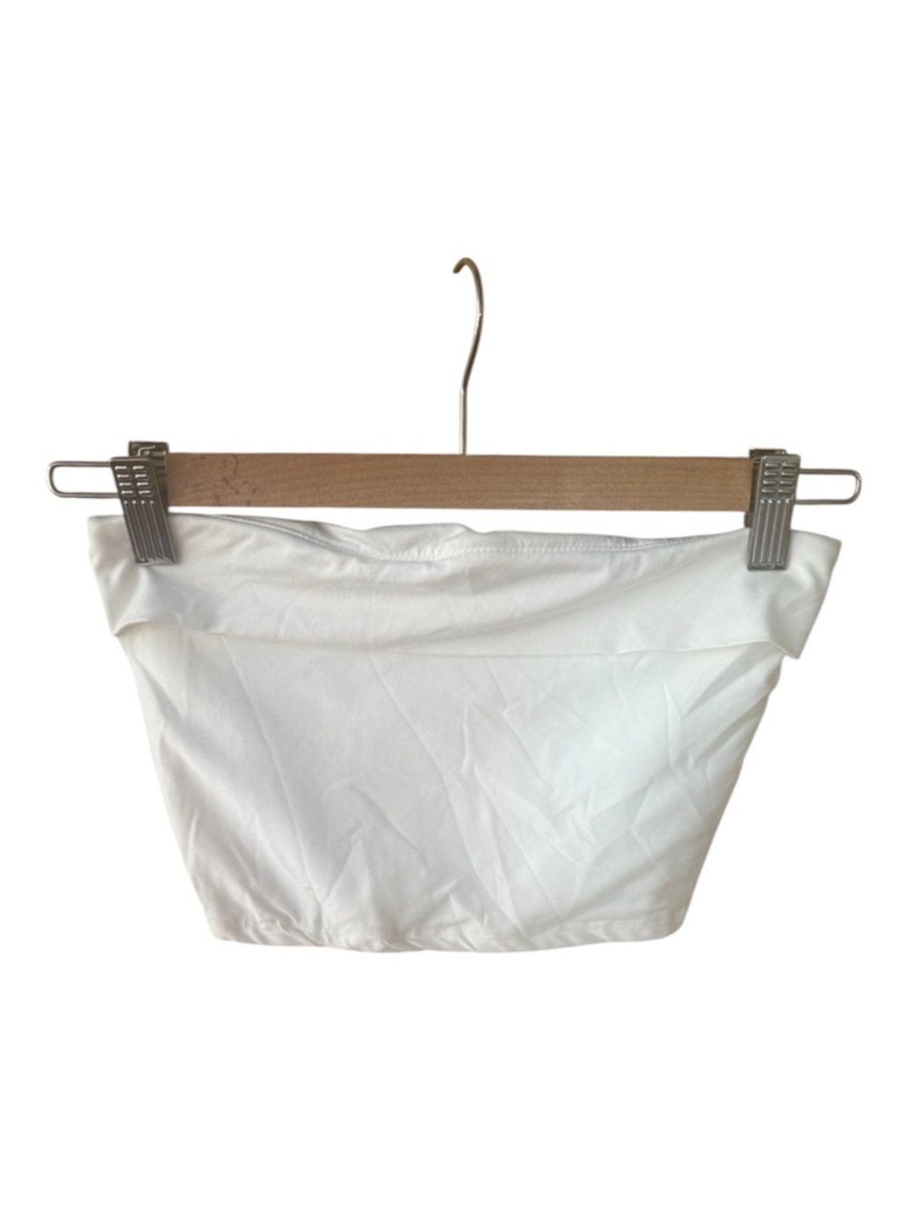 Bershka White Strapless Bandeau Top
